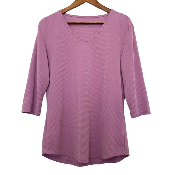 Segments 3/4 Sleeve Tencel Modal Blend Top Size Large - Picture 4 of 6